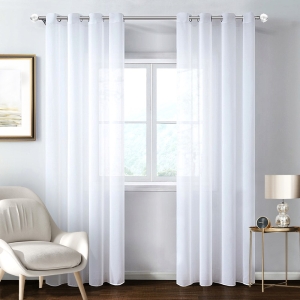 WEISSER BATTISTENVORHANG 140 x 250 MIT ÖSEN