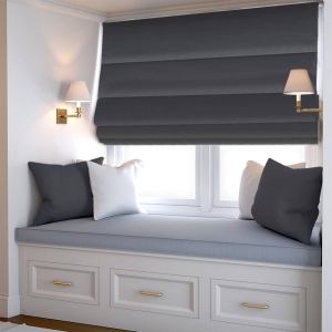 RÖMISCHE JALOUSIE BIS 200 CM BLACKOUT GRAPHIT LEINWAND