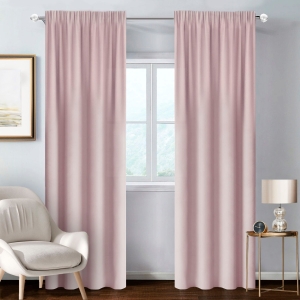 FERTIGVORHÄNGE 140 X 250 CM MIT KRÄUSELBAND BASIC PUDERROSA