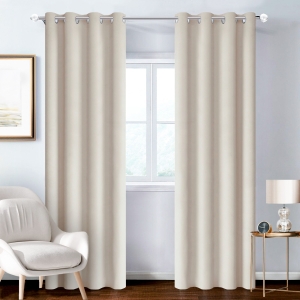 FERTIGVORHÄNGE 140 X 260 CM MIT ÖSEN BASIC BOHO BEIGE / KASCHMIR