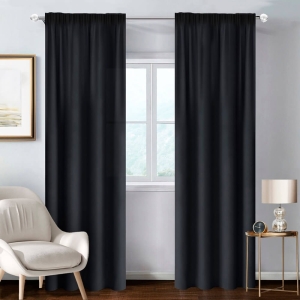 FERTIGVORHÄNGE 140 X 250 CM AUF KRÄUSELBAND BASIC SCHWARZ