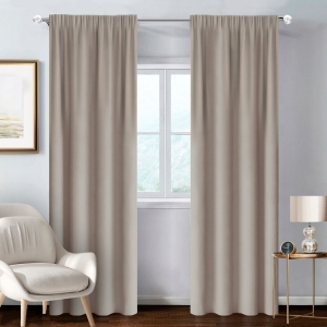 FERTIGVORHÄNGE 140 X 250 CM MIT KRÄUSELBAND BASIC BEIGE