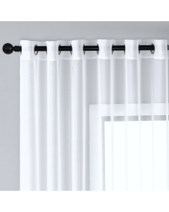 FERTIGGARDINE AUS VOILE WEISS 300 X 270 MIT ÖSEN